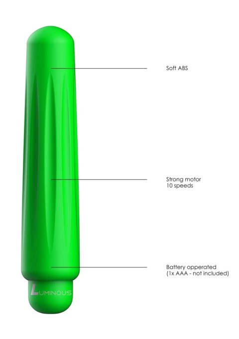 Delia - ABS Bullet With Sleeve - 10-Speeds - Green Luminous Delia - ABS Bullet With Sleeve - 10-Speeds - Green Luminous