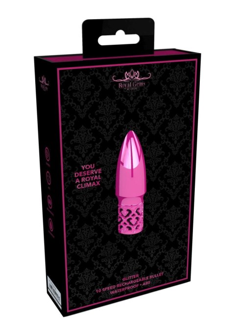 Glitter - Rechargeable ABS Bullet - Pink Royal Gems Glitter - Rechargeable ABS Bullet - Pink Royal Gems