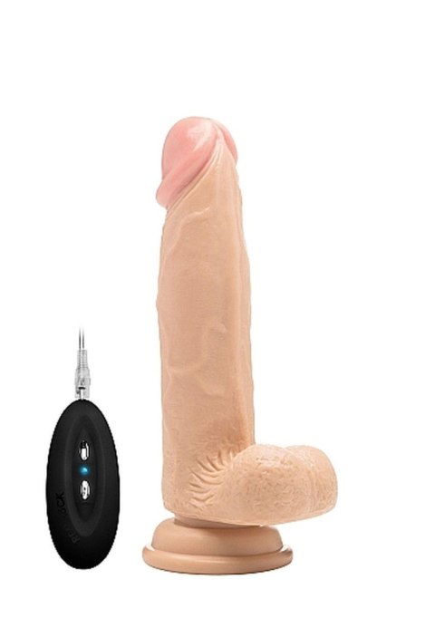 Vibrating Realistic Cock - 8"" - With Scrotum - Skin RealRock Vibrating Realistic Cock - 8"" - With Scrotum - Skin RealRock