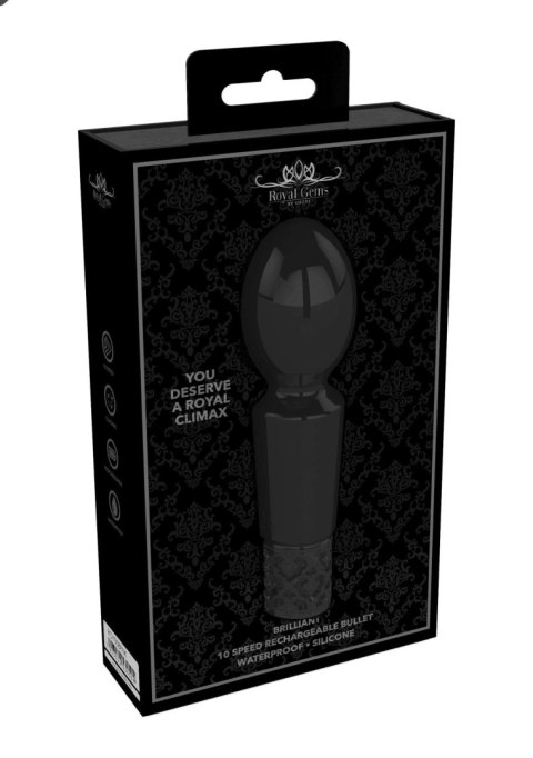 Brilliant - Rechargeable Silicone Bullet - Black Royal Gems Brilliant - Rechargeable Silicone Bullet - Black Royal Gems