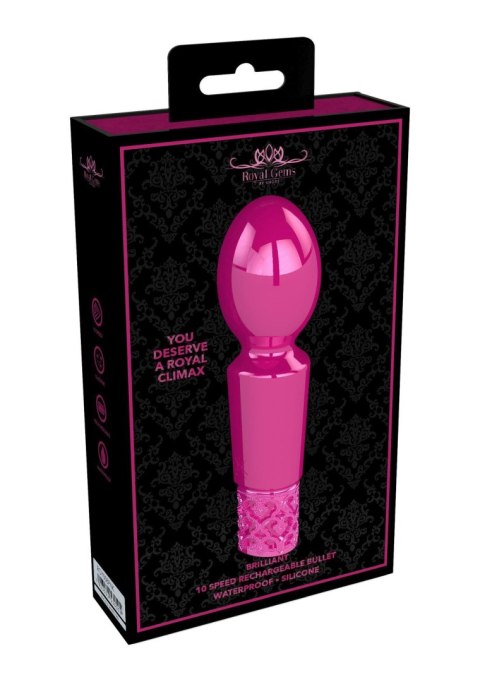 Brilliant - Rechargeable Silicone Bullet - Pink Royal Gems Brilliant - Rechargeable Silicone Bullet - Pink Royal Gems