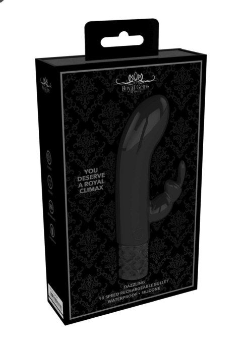 Dazzling - Rechargeable Silicone Bullet - Black Royal Gems Dazzling - Rechargeable Silicone Bullet - Black Royal Gems