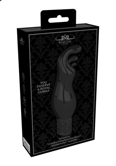 Exquisite - Rechargeable Silicone Bullet - Black Royal Gems Exquisite - Rechargeable Silicone Bullet - Black Royal Gems