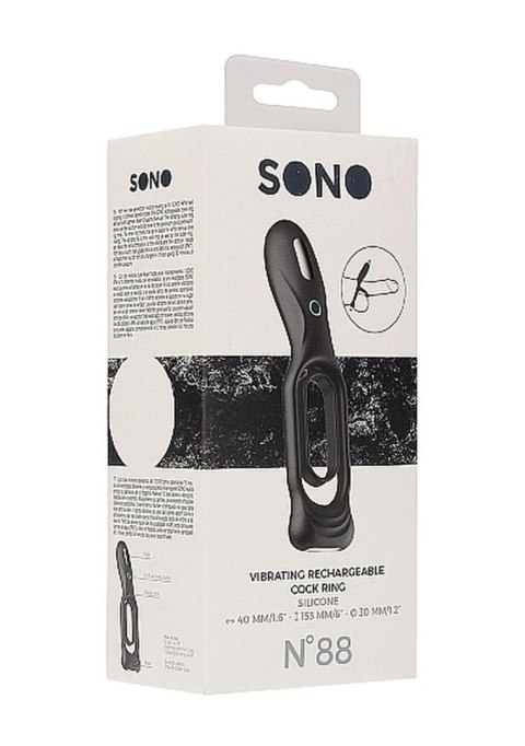 N0. 88 - Vibrating Rechargeable Cock Ring - Black Sono N0. 88 - Vibrating Rechargeable Cock Ring - Black Sono