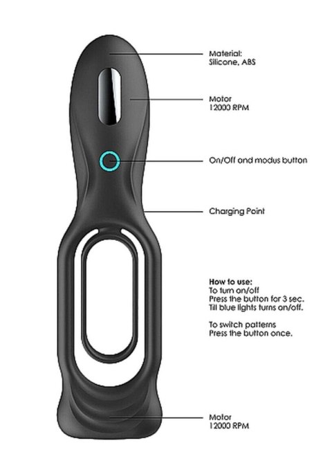N0. 88 - Vibrating Rechargeable Cock Ring - Black Sono N0. 88 - Vibrating Rechargeable Cock Ring - Black Sono