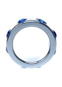 Pierścień-Metal Cock Ring with Dark Blue Diamonds Small B - Series HeavyFun Pierścień-Metal Cock Ring with Dark Blue Diamonds Small B - Series HeavyFun