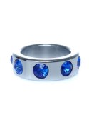 Pierścień-Metal Cock Ring with Dark Blue Diamonds Small B - Series HeavyFun Pierścień-Metal Cock Ring with Dark Blue Diamonds Small B - Series HeavyFun