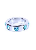 Pierścień-Metal Cock Ring with Light Blue Diamonds Medium B - Series HeavyFun Pierścień-Metal Cock Ring with Light Blue Diamonds Medium B - Series HeavyFun
