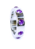 Pierścień-Metal Cock Ring with Purple Diamonds Large B - Series HeavyFun Pierścień-Metal Cock Ring with Purple Diamonds Large B - Series HeavyFun