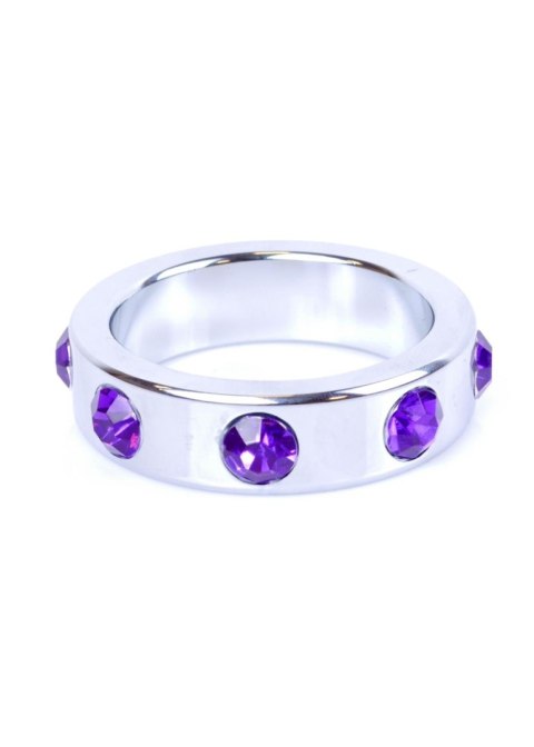 Pierścień-Metal Cock Ring with Purple Diamonds Large B - Series HeavyFun Pierścień-Metal Cock Ring with Purple Diamonds Large B - Series HeavyFun