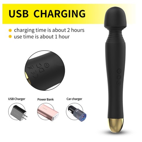Stymulator-Silicone Massager Black USB 6 Vibration B - Series Fox Stymulator-Silicone Massager Black USB 6 Vibration B - Series Fox