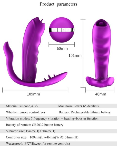 Stymulator-Silicone Panty Vibrator USB 7 Function / Heating B - Series Fox Stymulator-Silicone Panty Vibrator USB 7 Function / Heating B - Series Fox