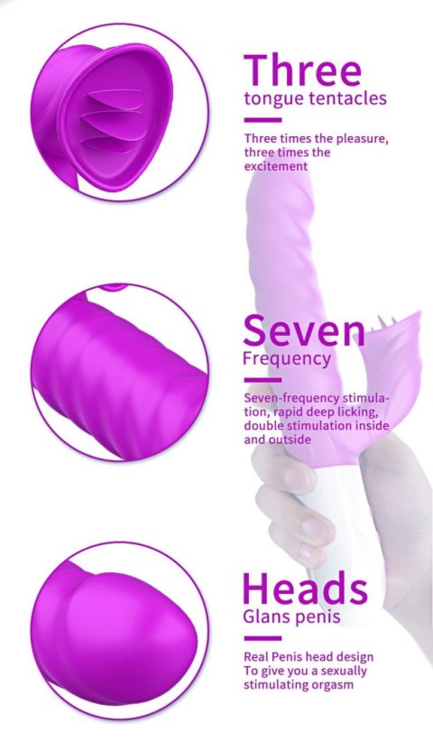 Wibrator-Silicon, Vibrator 7 Function and Heating Mode, PURPLE B - Series Fox Wibrator-Silicon, Vibrator 7 Function and Heating Mode, PURPLE B - Series Fox