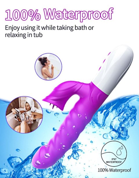 Wibrator-Silicon, Vibrator 7 Function and Heating Mode, PURPLE B - Series Fox Wibrator-Silicon, Vibrator 7 Function and Heating Mode, PURPLE B - Series Fox