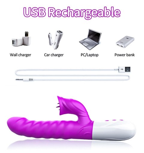 Wibrator-Silicon, Vibrator 7 Function and Heating Mode, PURPLE B - Series Fox Wibrator-Silicon, Vibrator 7 Function and Heating Mode, PURPLE B - Series Fox