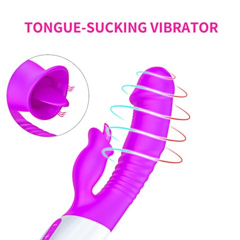 Wibrator-Silicon, Vibrator 7 Function and Heating Mode, Purple B - Series Fox Wibrator-Silicon, Vibrator 7 Function and Heating Mode, Purple B - Series Fox