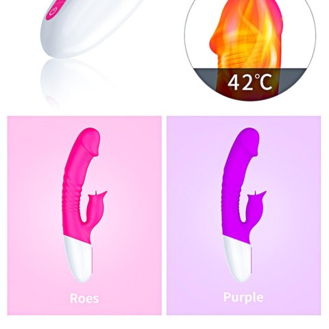 Wibrator-Silicon, Vibrator 7 Function and Heating Mode, Purple B - Series Fox Wibrator-Silicon, Vibrator 7 Function and Heating Mode, Purple B - Series Fox