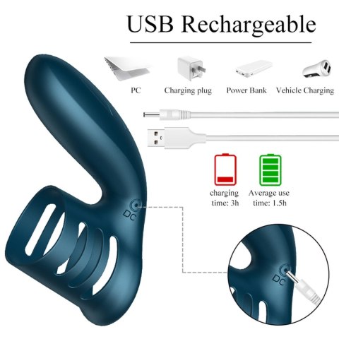 Wibrator-Silicone Ring Blue USB 7 Function B - Series Fox Wibrator-Silicone Ring Blue USB 7 Function B - Series Fox