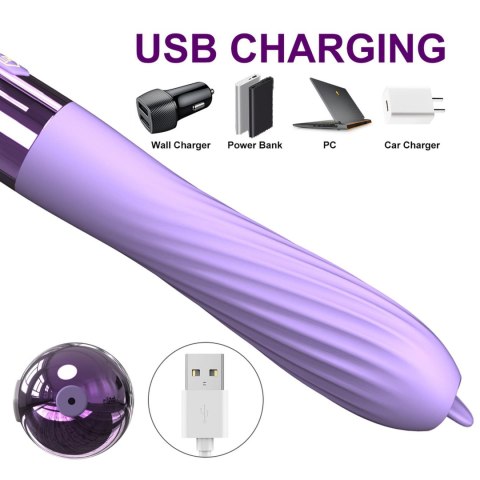 Wibrator-Silicone Vibrator USB, 10 vibration modes, Heating B - Series Fox Wibrator-Silicone Vibrator USB, 10 vibration modes, Heating B - Series Fox