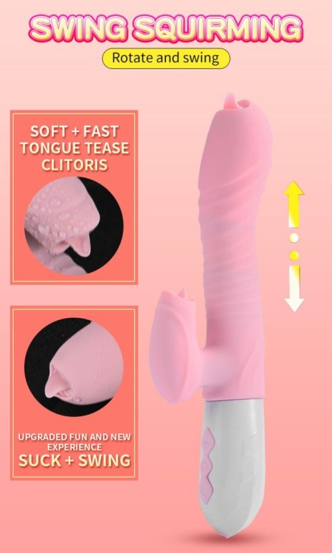 Wibrator-Silicone Vibrator USB 7 Function and Thrusting Function / Heating, pink B - Series Fox Wibrator-Silicone Vibrator USB 7 Function and Thrusting Function / Heating, pink B - Series Fox