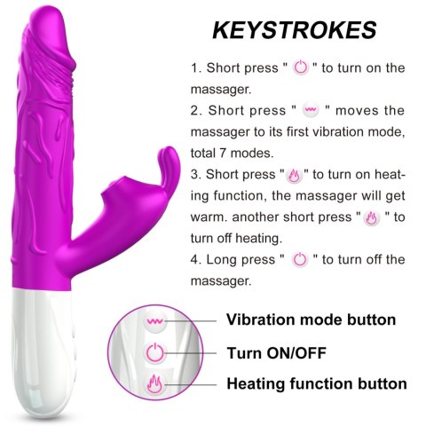 Wibrator-Silicone, Vibrator USB, 7 vibration modes, Heating B - Series Fox Wibrator-Silicone, Vibrator USB, 7 vibration modes, Heating B - Series Fox