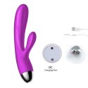 Wibrator-Silicone Vibrator and Pulsator Purple USB 7+7 Function / Heating B - Series Fox Wibrator-Silicone Vibrator and Pulsator Purple USB 7+7 Function / Heating B - Series Fox