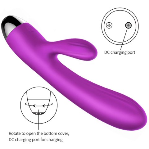 Wibrator-Silicone Vibrator and Pulsator Purple USB 7+7 Function / Heating B - Series Fox Wibrator-Silicone Vibrator and Pulsator Purple USB 7+7 Function / Heating B - Series Fox
