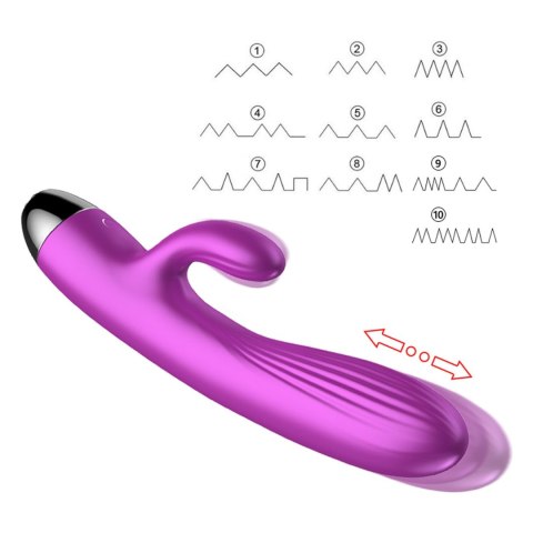 Wibrator-Silicone Vibrator and Pulsator Purple USB 7+7 Function / Heating B - Series Fox Wibrator-Silicone Vibrator and Pulsator Purple USB 7+7 Function / Heating B - Series Fox