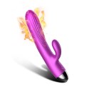 Wibrator-Silicone Vibrator and Pulsator Purple USB 7+7 Function / Heating B - Series Fox Wibrator-Silicone Vibrator and Pulsator Purple USB 7+7 Function / Heating B - Series Fox
