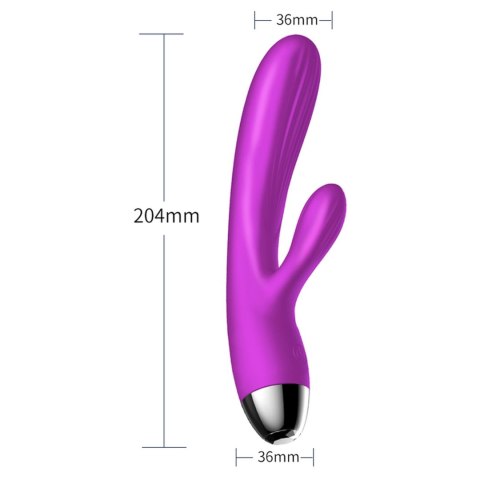 Wibrator-Silicone Vibrator and Pulsator Purple USB 7+7 Function / Heating B - Series Fox Wibrator-Silicone Vibrator and Pulsator Purple USB 7+7 Function / Heating B - Series Fox