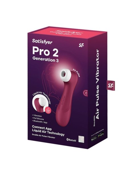 Pro 2 Generation 3with Liquid Air Technology, Vibration and Bluetooth/App wine red Satisfyer Pro 2 Generation 3with Liquid Air Technology, Vibration and Bluetooth/App wine red Satisfyer