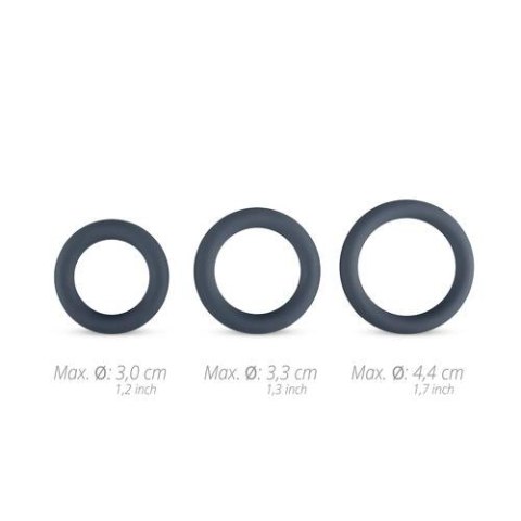 3-Piece Cock Ring Set - Grey Boners 3-Piece Cock Ring Set - Grey Boners