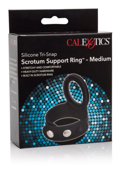 3-Snap Scrotum Ring - Medium Black CalExotics 3-Snap Scrotum Ring - Medium Black CalExotics