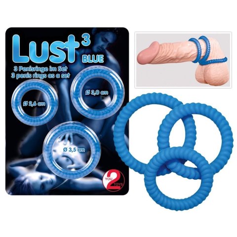 Lust 3 Cock Rings blue You2Toys Lust 3 Cock Rings blue You2Toys
