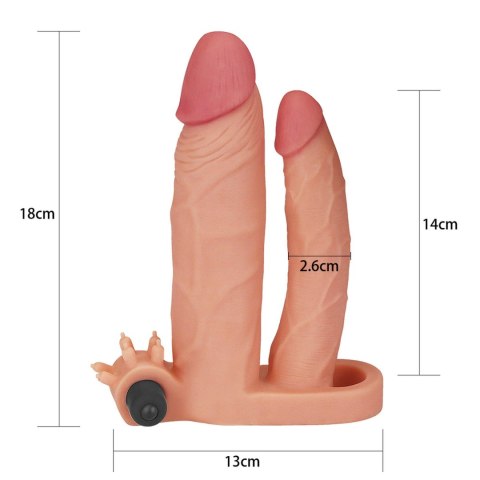 Add 1"" Pleasure X Tender Vibrating Double Penis Sleeve Lovetoy Add 1"" Pleasure X Tender Vibrating Double Penis Sleeve Lovetoy