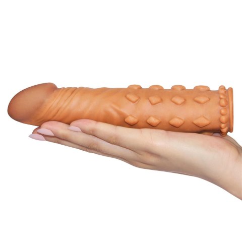 Add 2"" Pleasure X Tender Penis Sleeve Brown Lovetoy Add 2"" Pleasure X Tender Penis Sleeve Brown Lovetoy