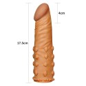 Add 2"" Pleasure X Tender Penis Sleeve Brown Lovetoy