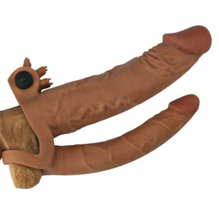 Add 2"" Pleasure X Tender Vibrating Double Penis Sleeve Lovetoy