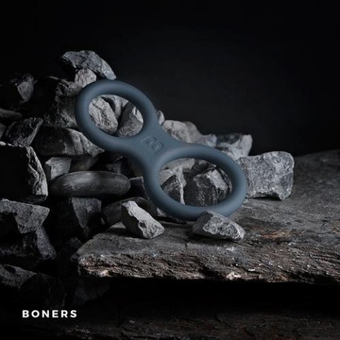 Boners Silicone Cock Ring And Ball Stretcher - Grey Boners Boners Silicone Cock Ring And Ball Stretcher - Grey Boners