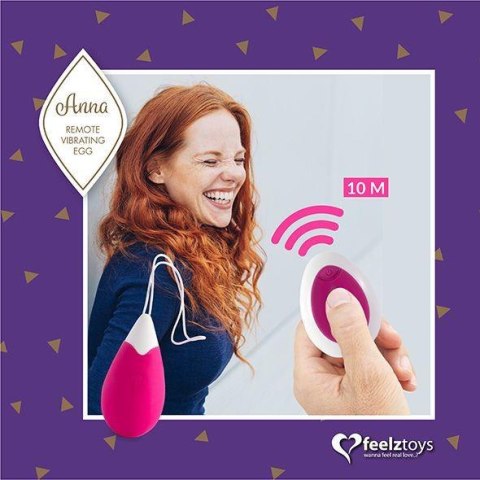 FeelzToys - Anna Vibrating Egg Remote Deep Pink FeelzToys FeelzToys - Anna Vibrating Egg Remote Deep Pink FeelzToys