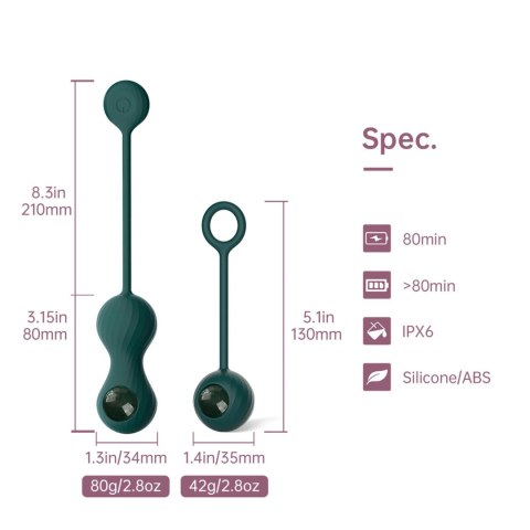Magic Motion - Crystal Duo Smart Kegel Vibrator with Weight Set Magic Motion Magic Motion - Crystal Duo Smart Kegel Vibrator with Weight Set Magic Motion
