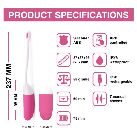 Magic Motion - Vini App Controlled Love Egg Pink Magic Motion Magic Motion - Vini App Controlled Love Egg Pink Magic Motion