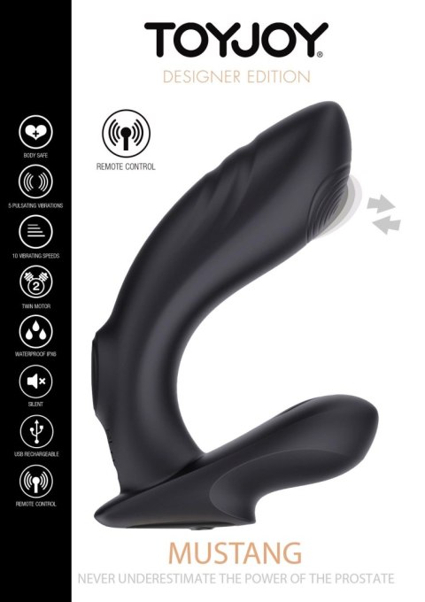 Mustang Prostate Massager Black TOYJOY Mustang Prostate Massager Black TOYJOY