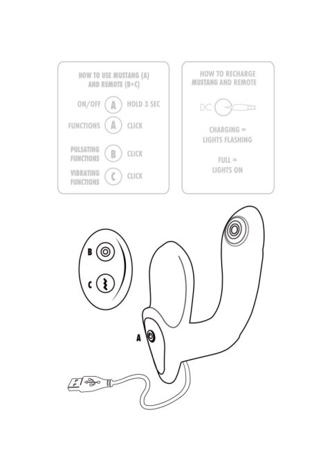 Mustang Prostate Massager Black TOYJOY Mustang Prostate Massager Black TOYJOY