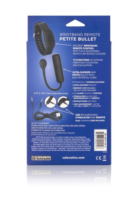 Wristband Remote Petite Bullet Black CalExotics Wristband Remote Petite Bullet Black CalExotics