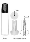 Automatic Cyber Pump with Masturbation Sleeve - Transparent Pumped Automatic Cyber Pump with Masturbation Sleeve - Transparent Pumped