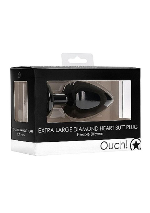 Diamond Heart Butt Plug - Extra Large - Black Ouch! Diamond Heart Butt Plug - Extra Large - Black Ouch!