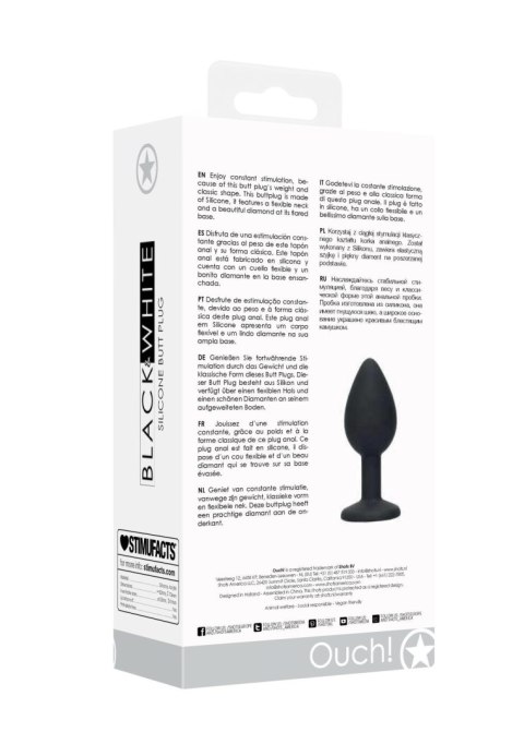 Silicone Butt Plug with Removable Jewel Ouch! Silicone Butt Plug with Removable Jewel Ouch!
