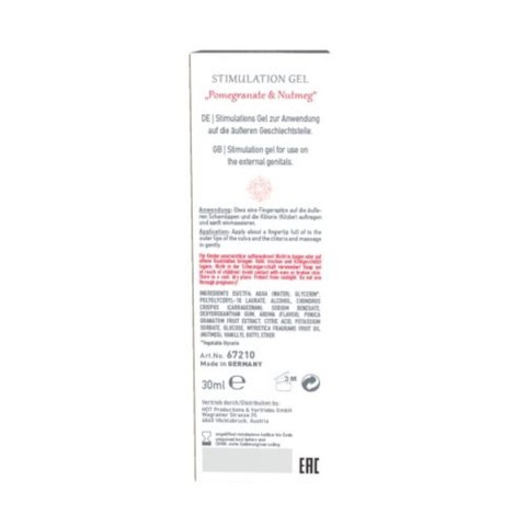 Żel/sprej-Stimulation Gel Pomegranate & Nutmeg women 30ml Hot Żel/sprej-Stimulation Gel Pomegranate & Nutmeg women 30ml Hot