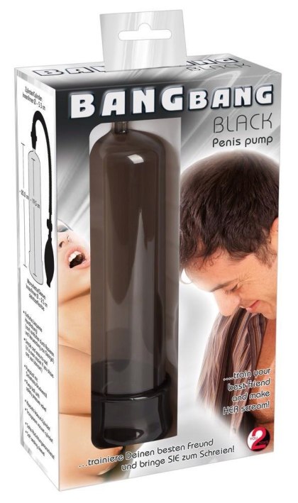 Bang Bang - pompka do penisa z gruszką, czarna